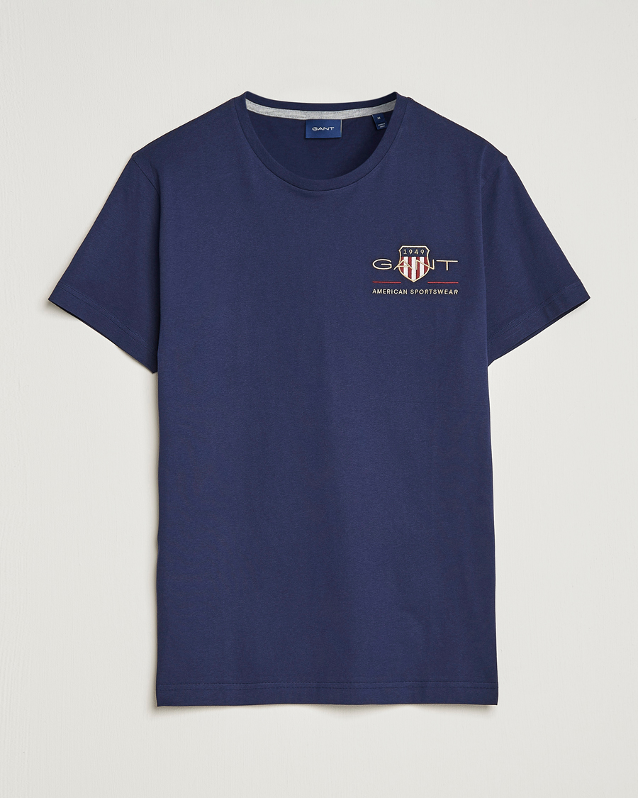 Homme | T-shirts | GANT | Archive Shield Logo Crew Neck Tee Evening Blue