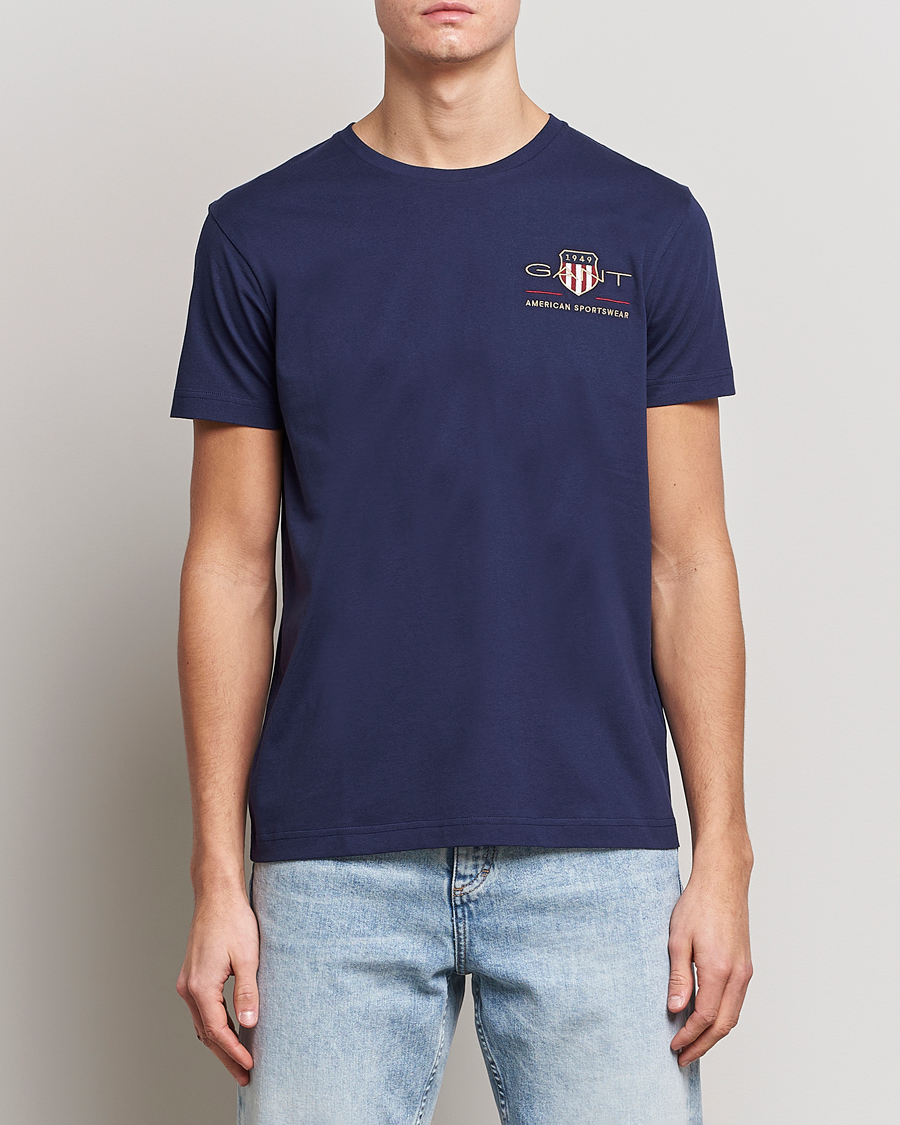Homme | T-shirts | GANT | Archive Shield Logo Crew Neck Tee Evening Blue