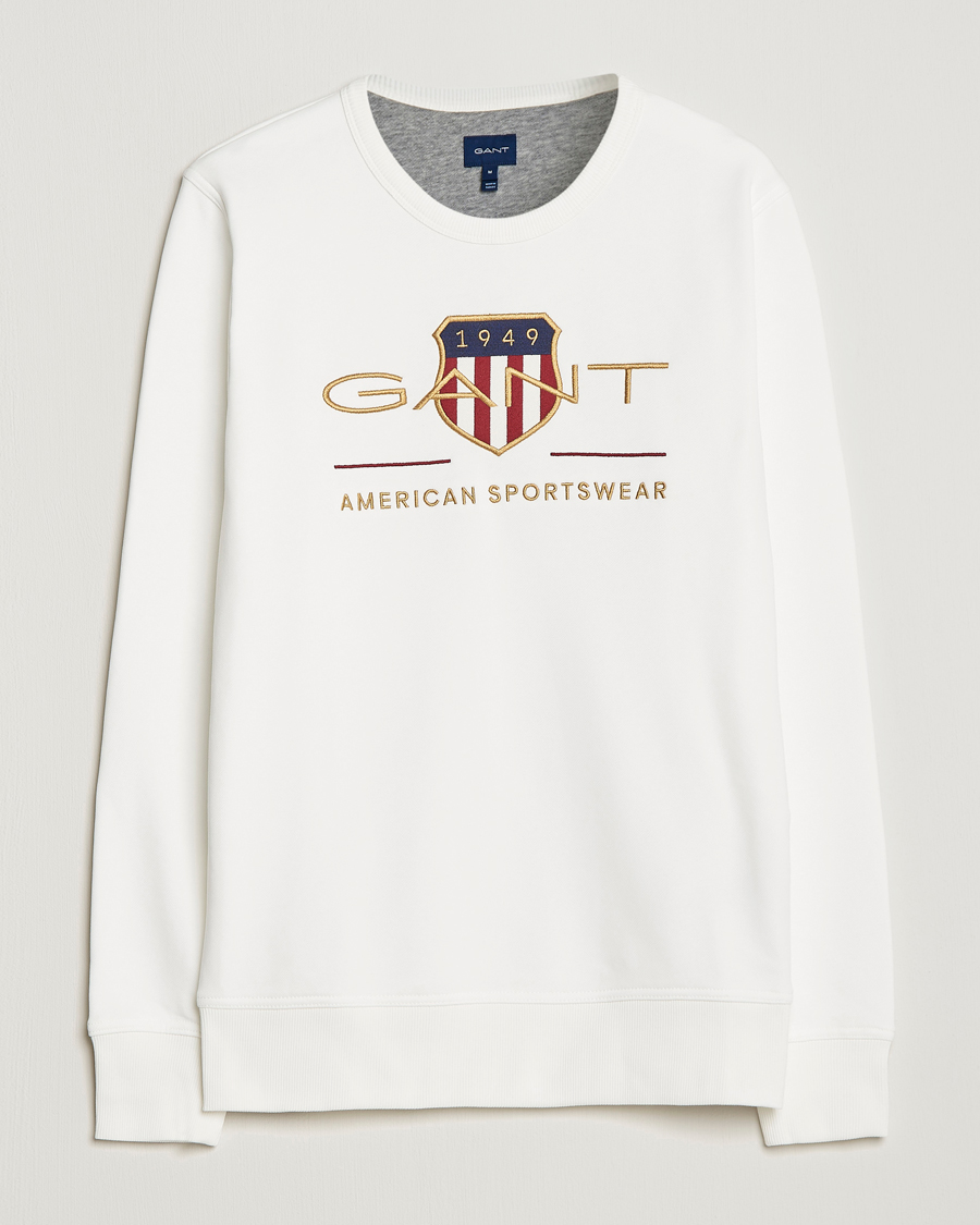 Homme | Pulls Et Tricots | GANT | Archive Shield Crew Neck Sweatershirt Eggshell