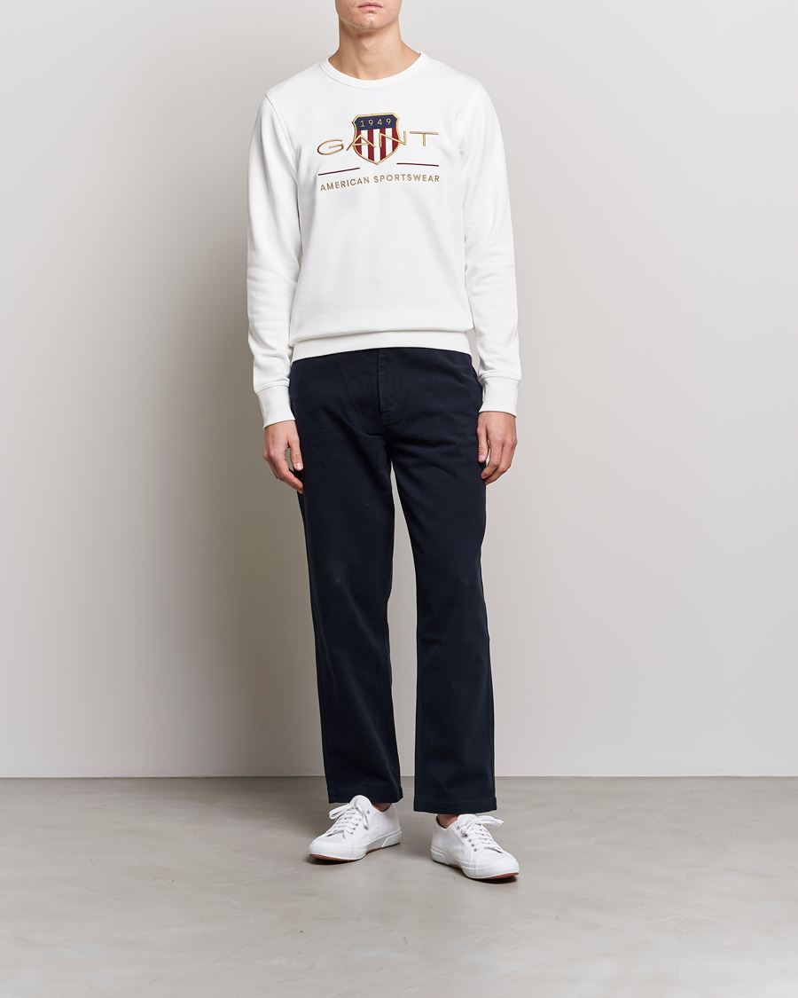 Homme | Pulls Et Tricots | GANT | Archive Shield Crew Neck Sweatershirt Eggshell