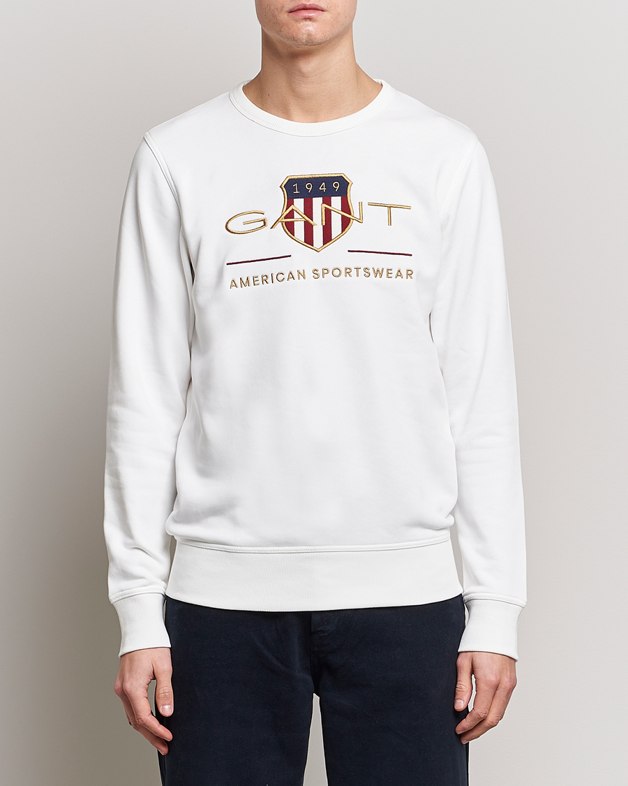 Homme | Pulls Et Tricots | GANT | Archive Shield Crew Neck Sweatershirt Eggshell