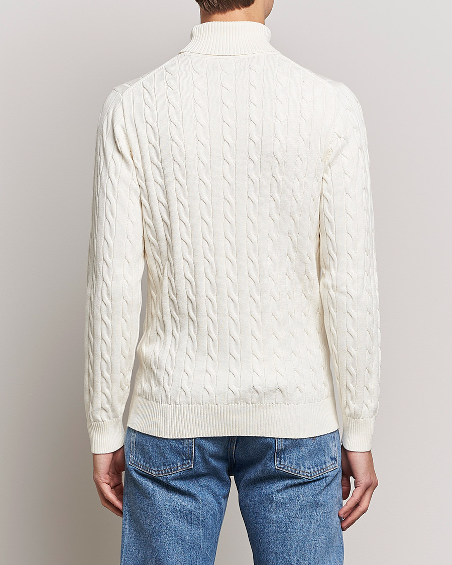 Homme | Pulls Et Tricots | GANT | Cotton Cable Turtleneck Cream