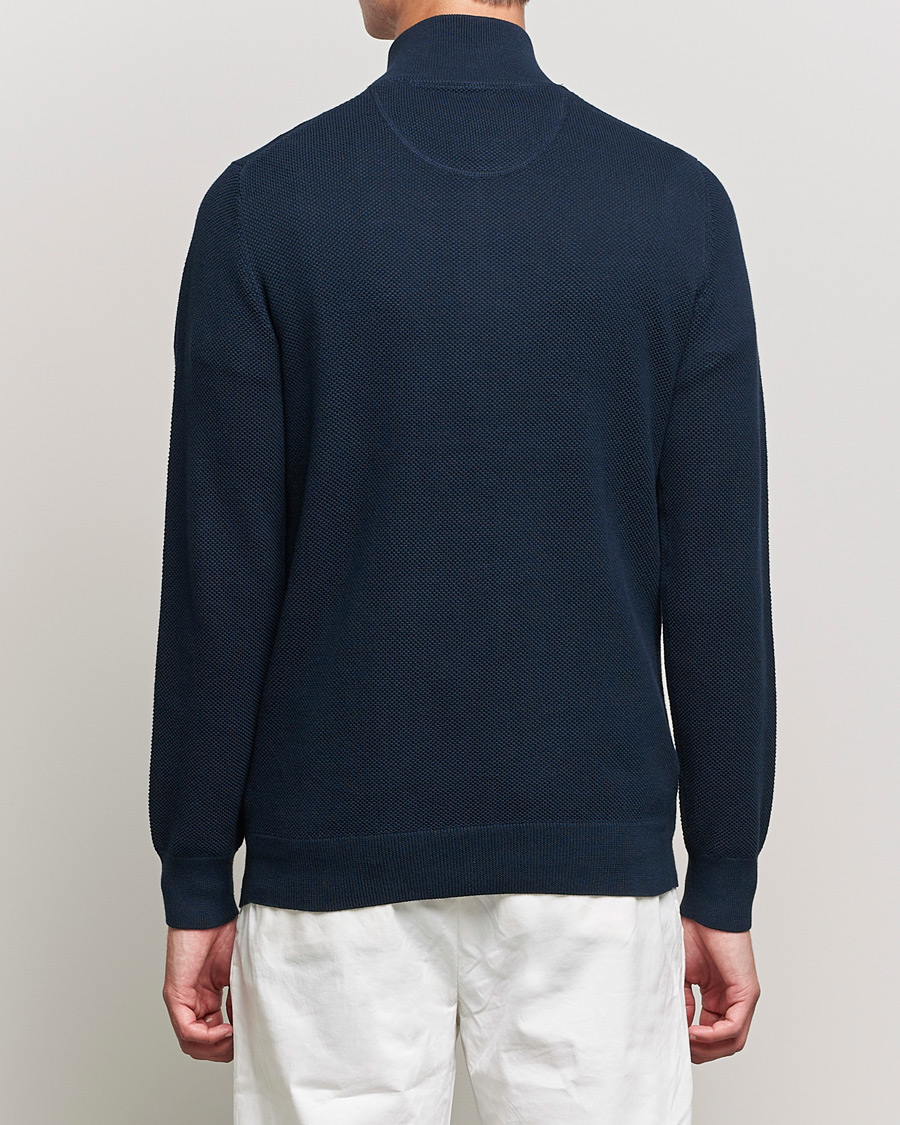 Homme | Pulls Et Tricots | GANT | Cotton Pique Half-Zip Sweater Evening Blue