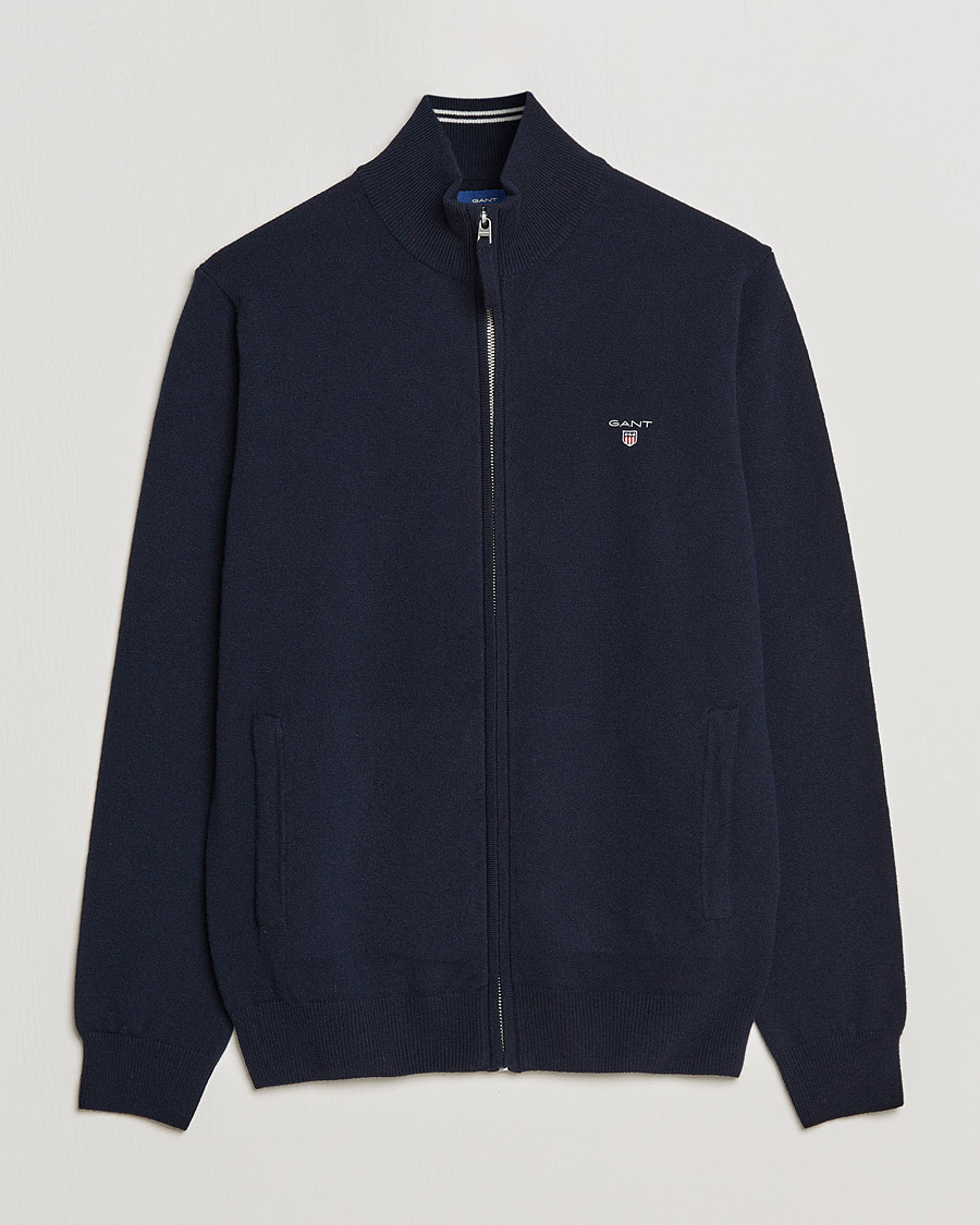Homme | Pulls Et Tricots | GANT | Lambswool Full Zip Marine