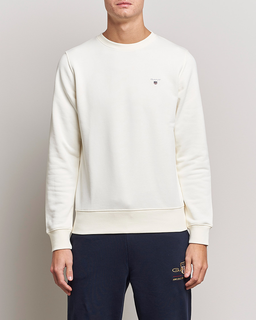 Homme | Pulls Et Tricots | GANT | Original Shield Logo Crew Neck Sweatshirt Eggshell