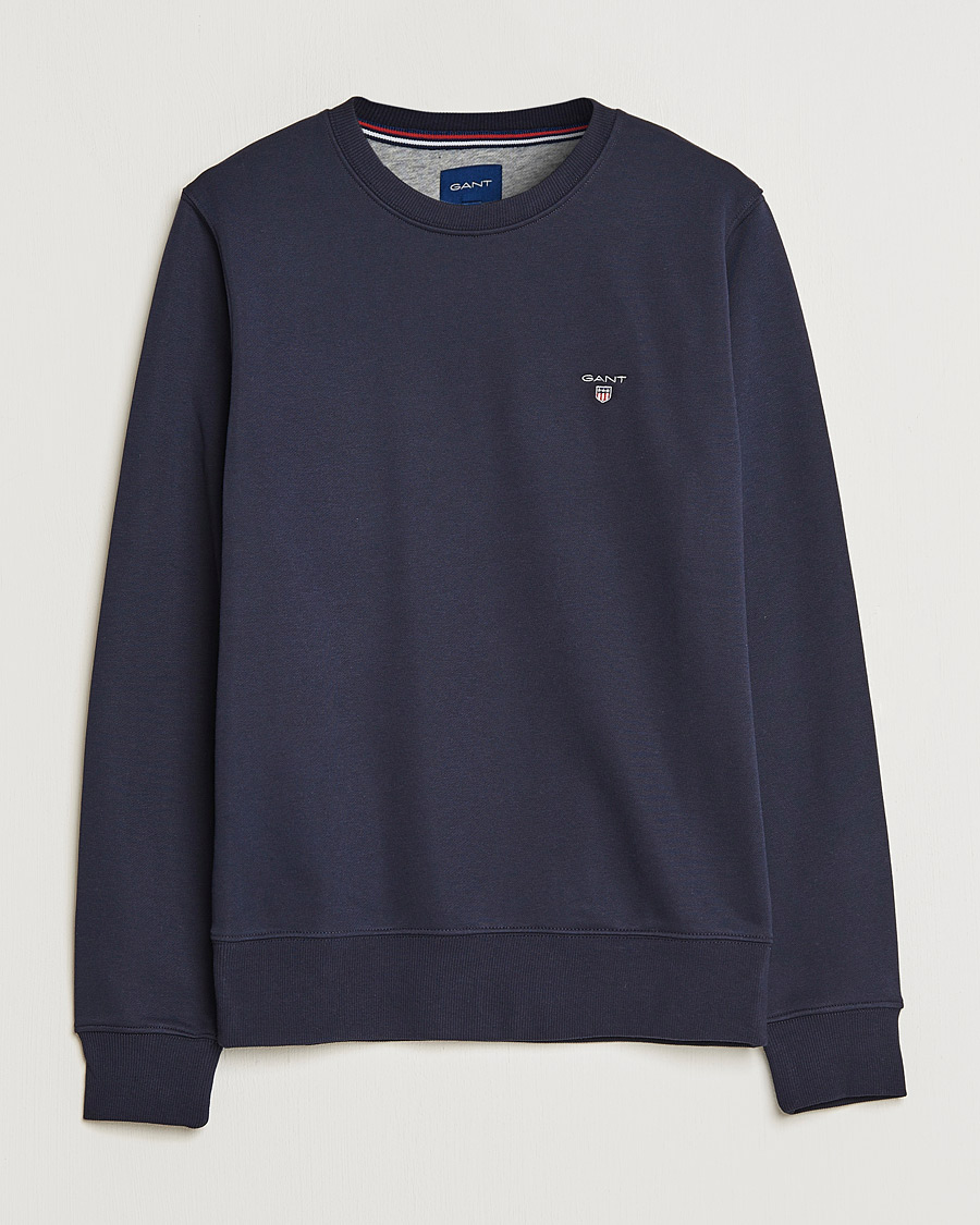 Homme | Pulls Et Tricots | GANT | Original Shield Logo Crew Neck Sweatshirt Evening Blue