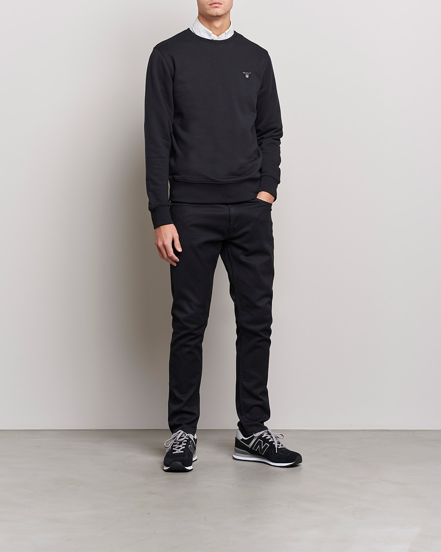 Homme | Pulls Et Tricots | GANT | Original Shield Logo Crew Neck Sweatshirt Black