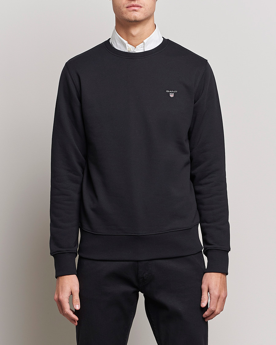 Homme | Pulls Et Tricots | GANT | Original Shield Logo Crew Neck Sweatshirt Black