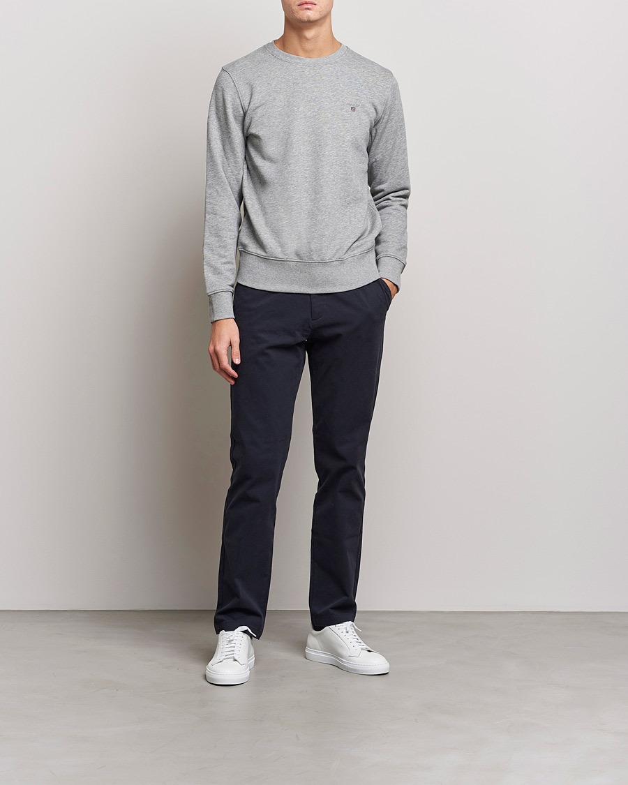 Homme | Pulls Et Tricots | GANT | Original Crew Neck Sweatshirt Grey Melange