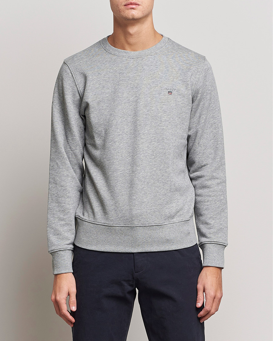 Homme | Pulls Et Tricots | GANT | Original Crew Neck Sweatshirt Grey Melange