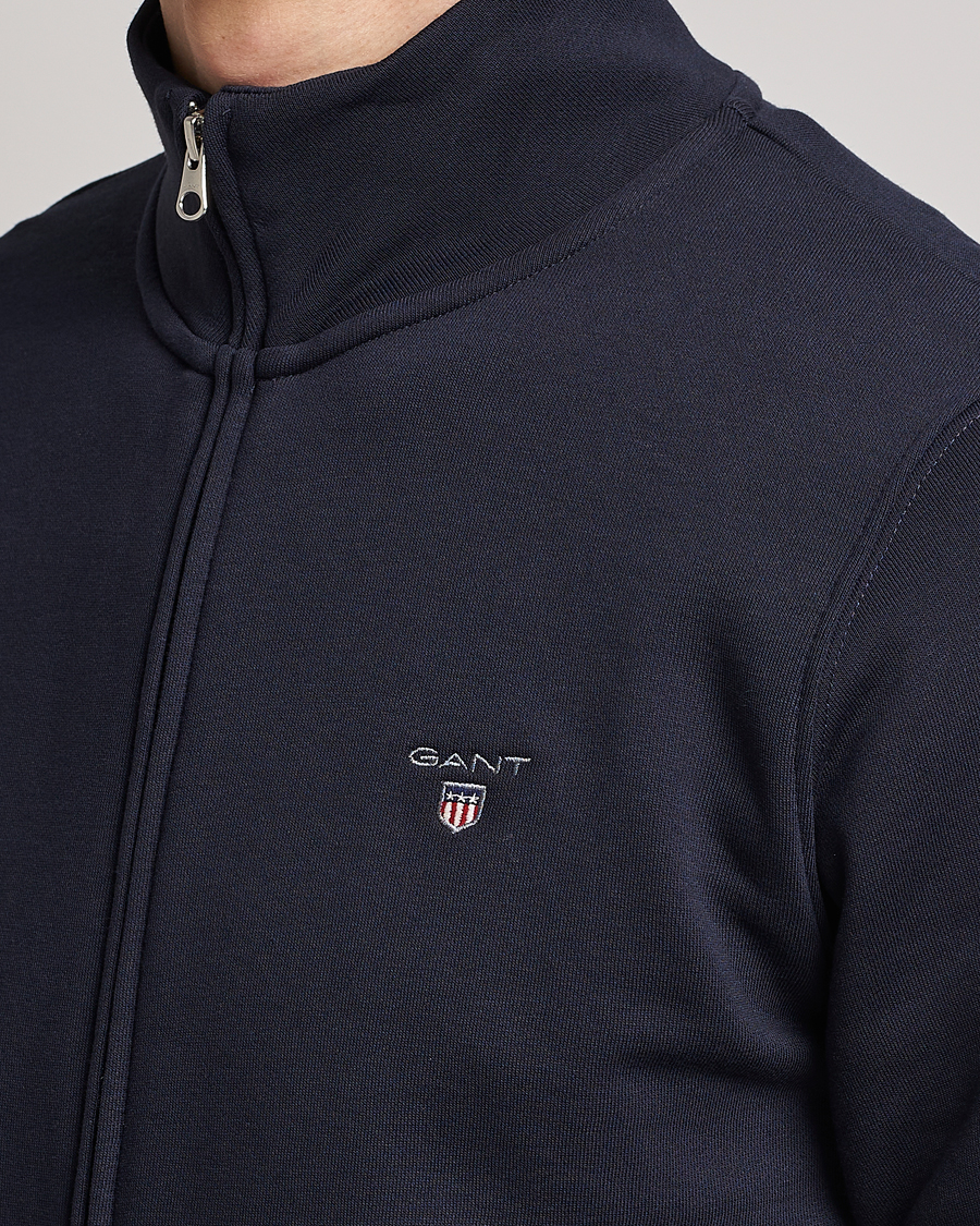 Homme | Pulls Et Tricots | GANT | Original Shield Logo Full-Zip Sweater Evening Blue