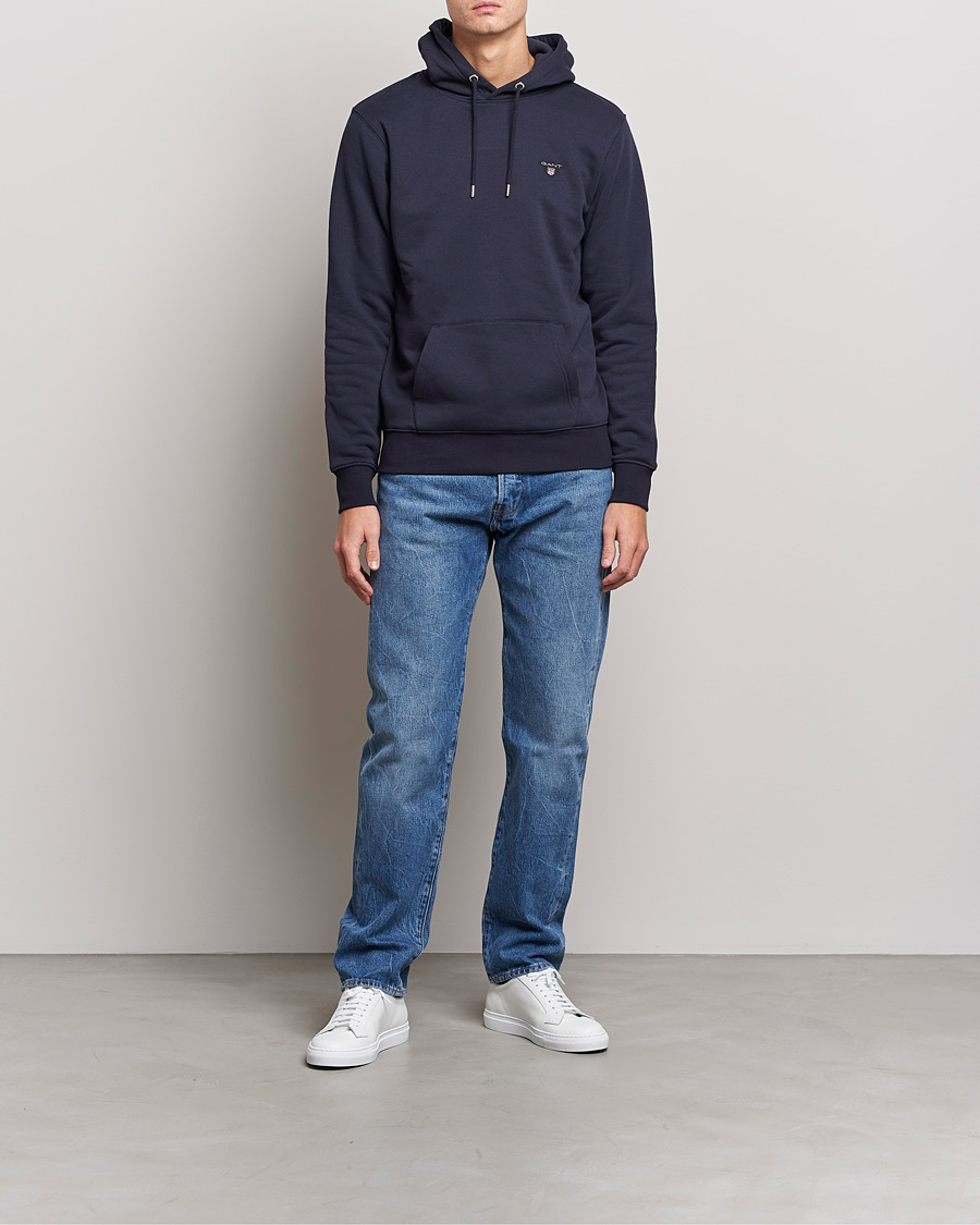 Homme | Pulls Et Tricots | GANT | Original Shield Logo Hoodie Evening Blue