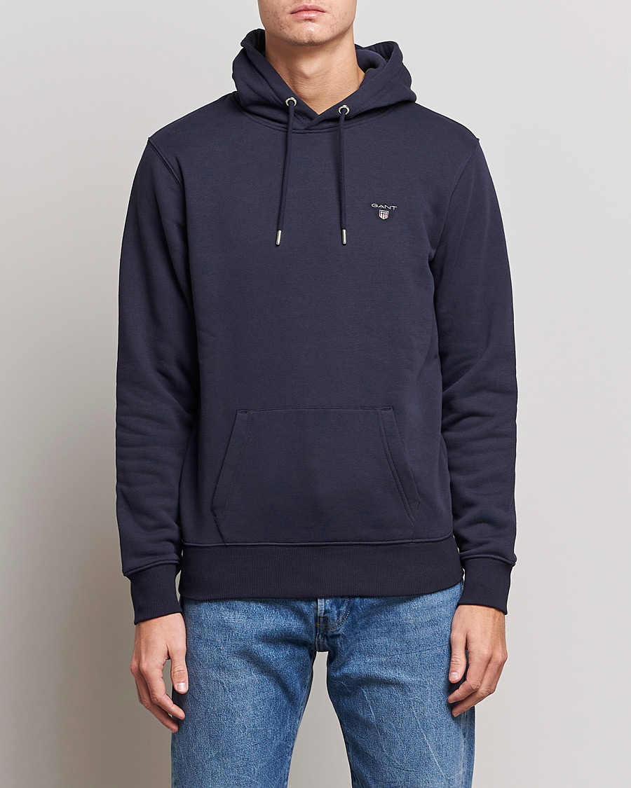 Homme | Pulls Et Tricots | GANT | Original Shield Logo Hoodie Evening Blue