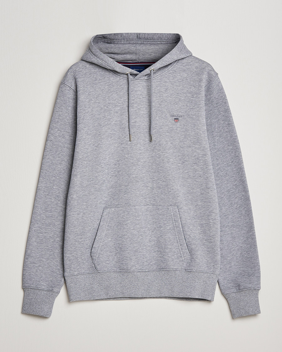 Homme | Pulls Et Tricots | GANT | Original Shield Logo Hoodie Grey Melange