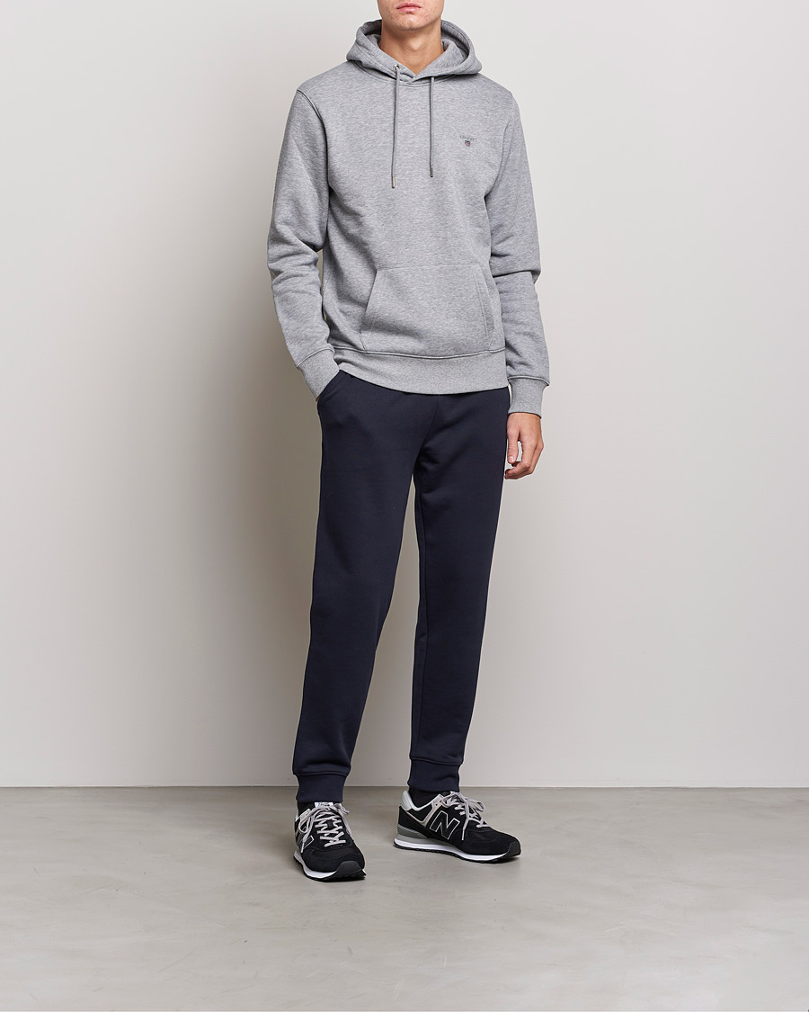 Homme | Pulls Et Tricots | GANT | Original Shield Logo Hoodie Grey Melange