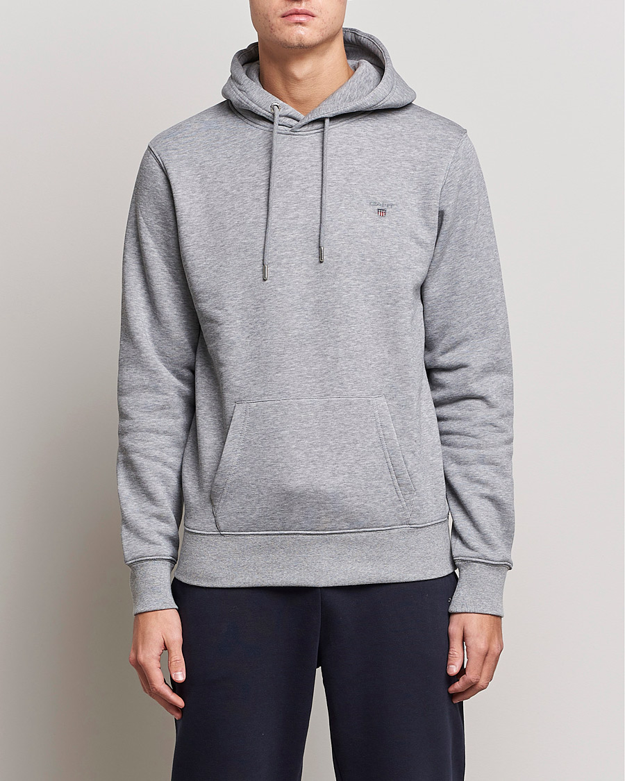 Homme | Pulls Et Tricots | GANT | Original Shield Logo Hoodie Grey Melange