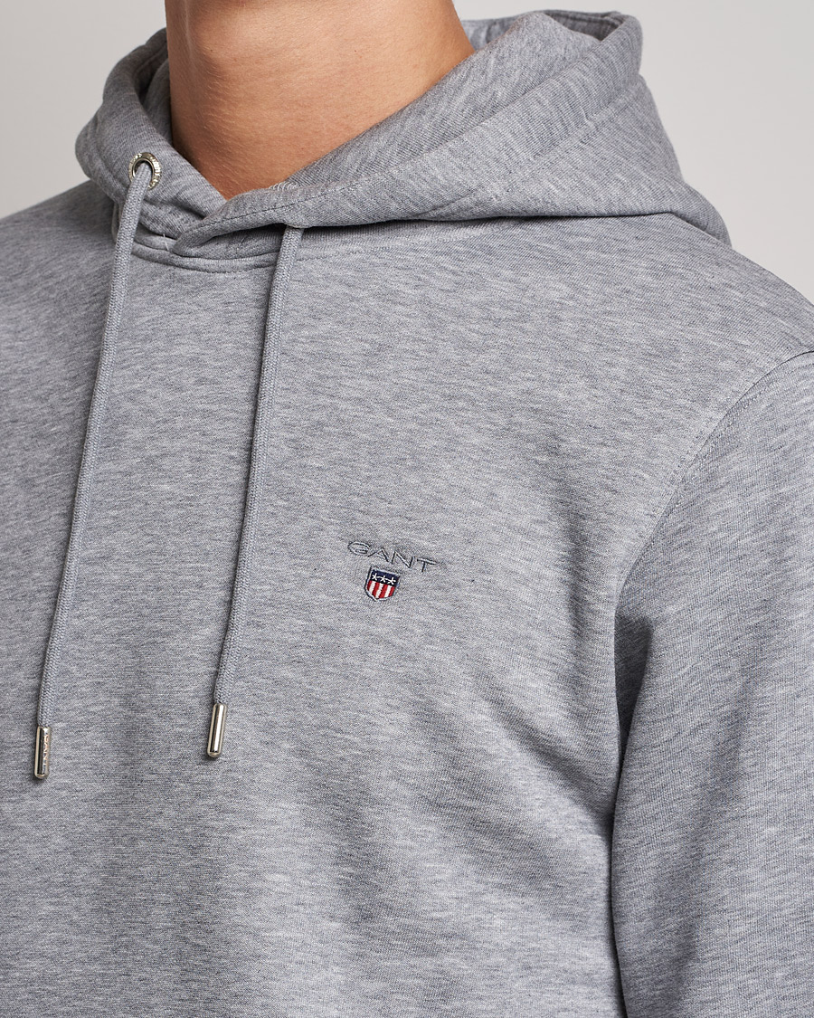 Homme | Pulls Et Tricots | GANT | Original Shield Logo Hoodie Grey Melange