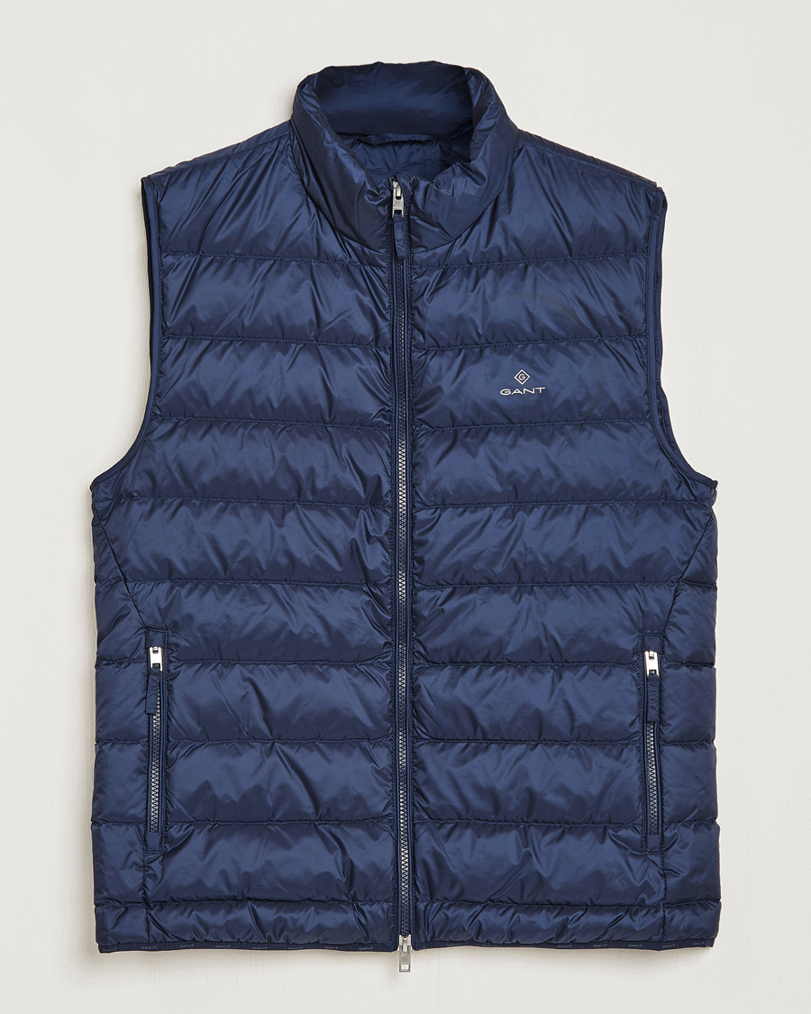 Homme | Gilets | Gant | The Light Down Gilet Evening Blue