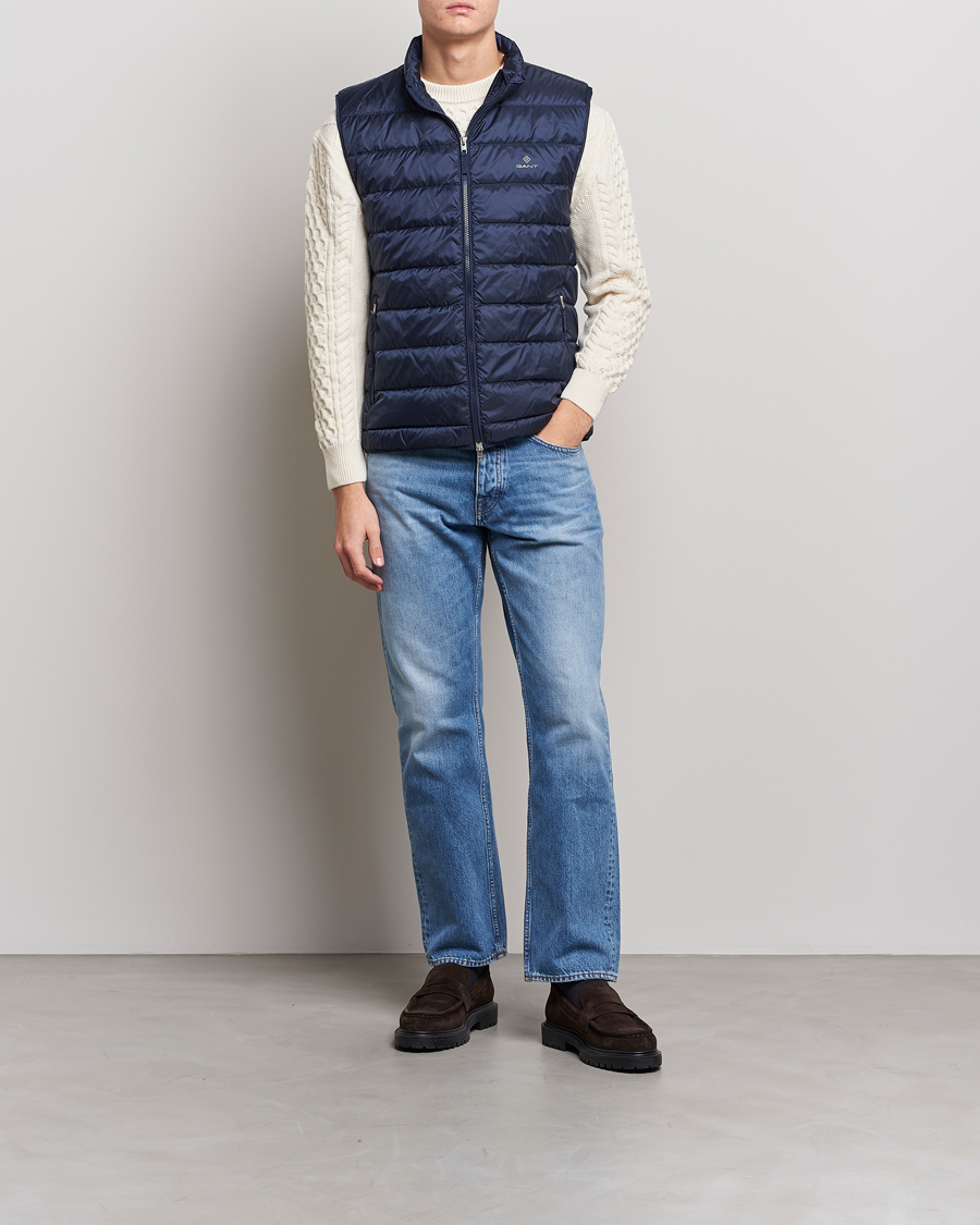 Homme | Gilets | Gant | The Light Down Gilet Evening Blue