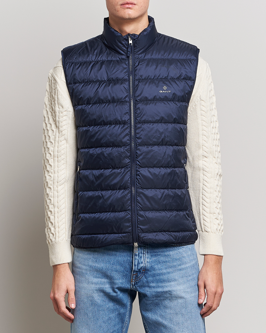 Homme | Gilets | Gant | The Light Down Gilet Evening Blue