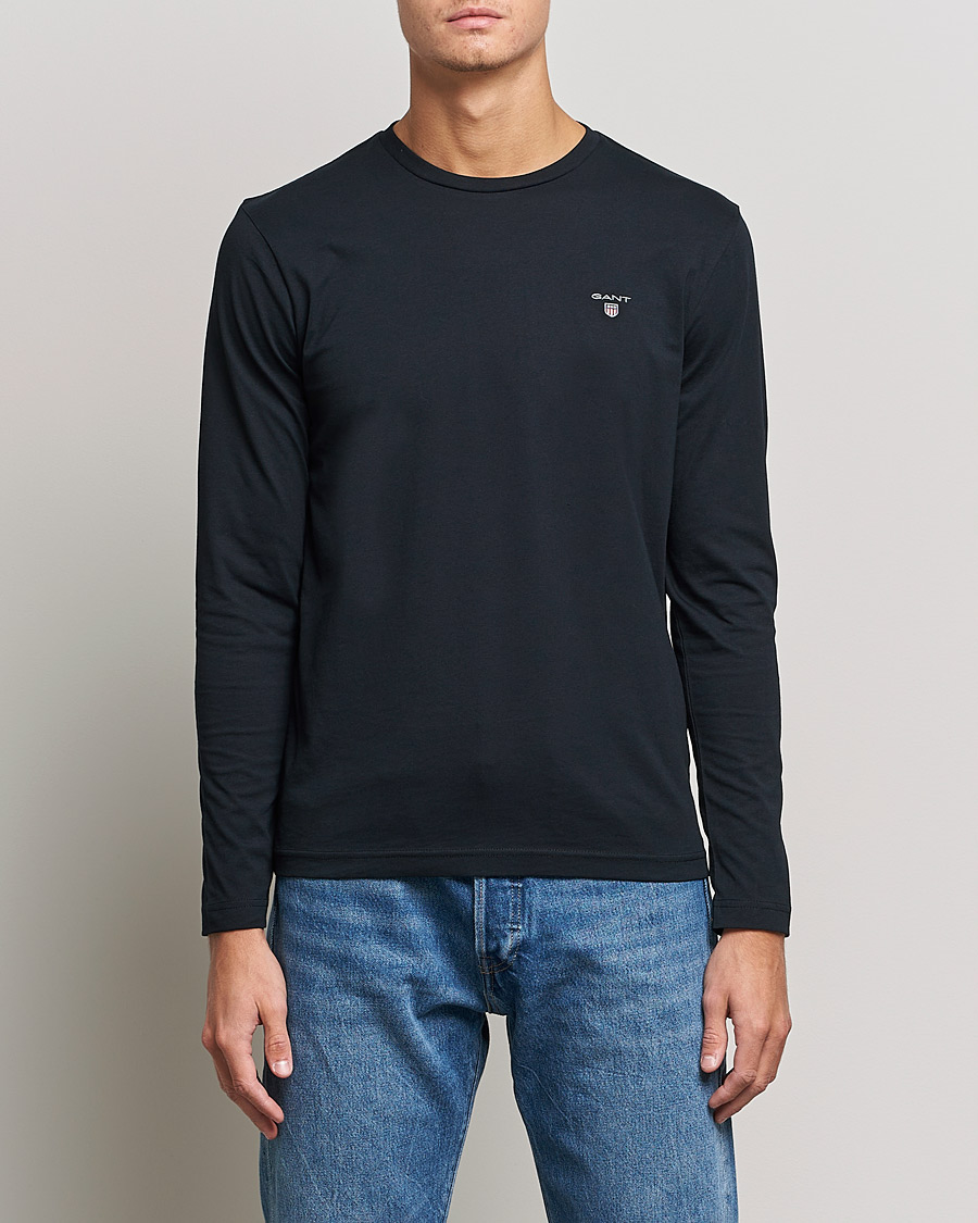 Homme | T-shirts | GANT | The Original Long Sleeve T-shirt Black