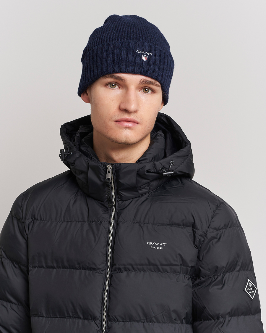 Homme | GANT Wool Lined Beanie Marine | GANT | Wool Lined Beanie Marine