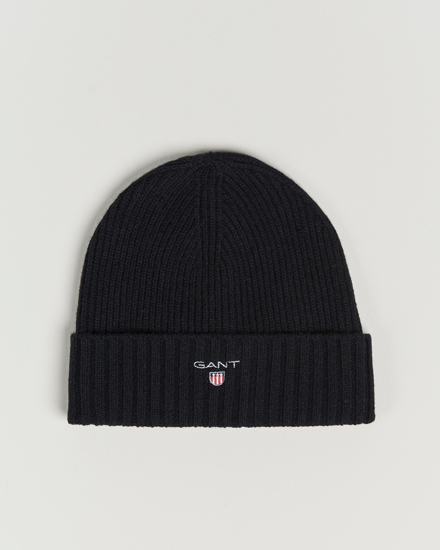 Homme | GANT Wool Lined Beanie Black | GANT | Wool Lined Beanie Black