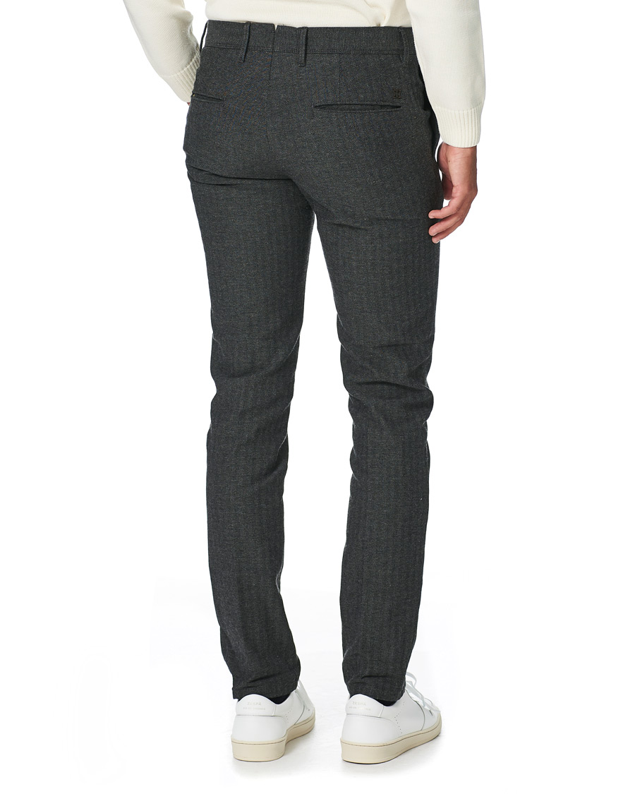 Homme | Pantalons | Incotex | Slim Fit Cotton/Wool Herringbone Slacks Grey