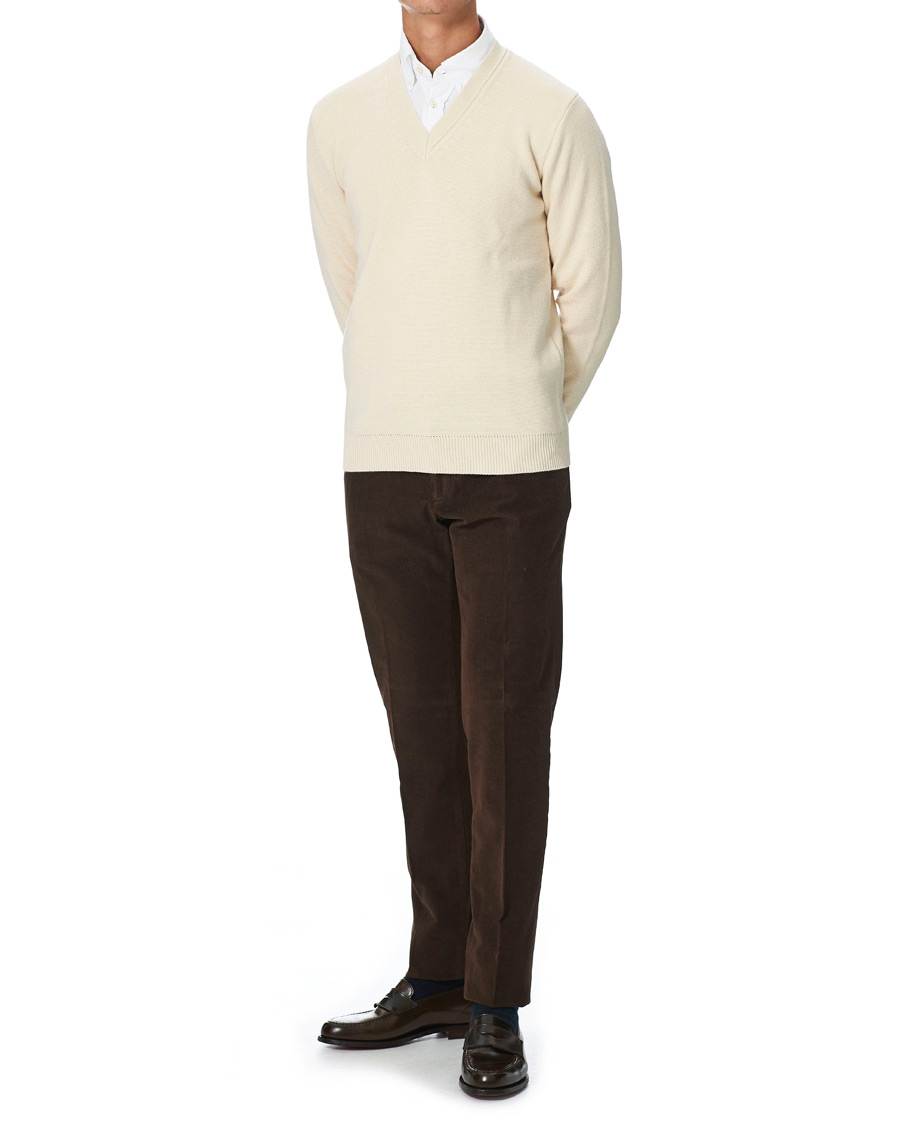 Homme | Pantalons | Incotex | Slim Fit Corduroy Trousers Dark Brown