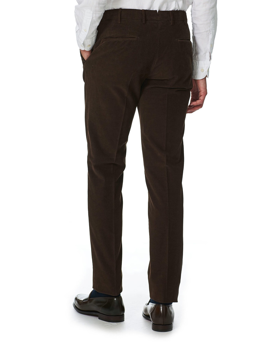 Homme | Pantalons | Incotex | Slim Fit Corduroy Trousers Dark Brown