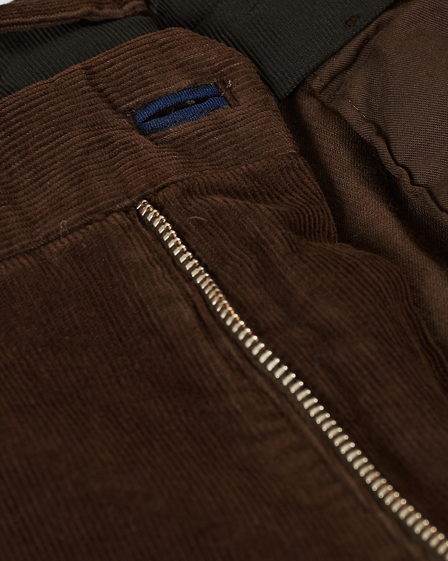 Homme | Pantalons | Incotex | Slim Fit Corduroy Trousers Dark Brown
