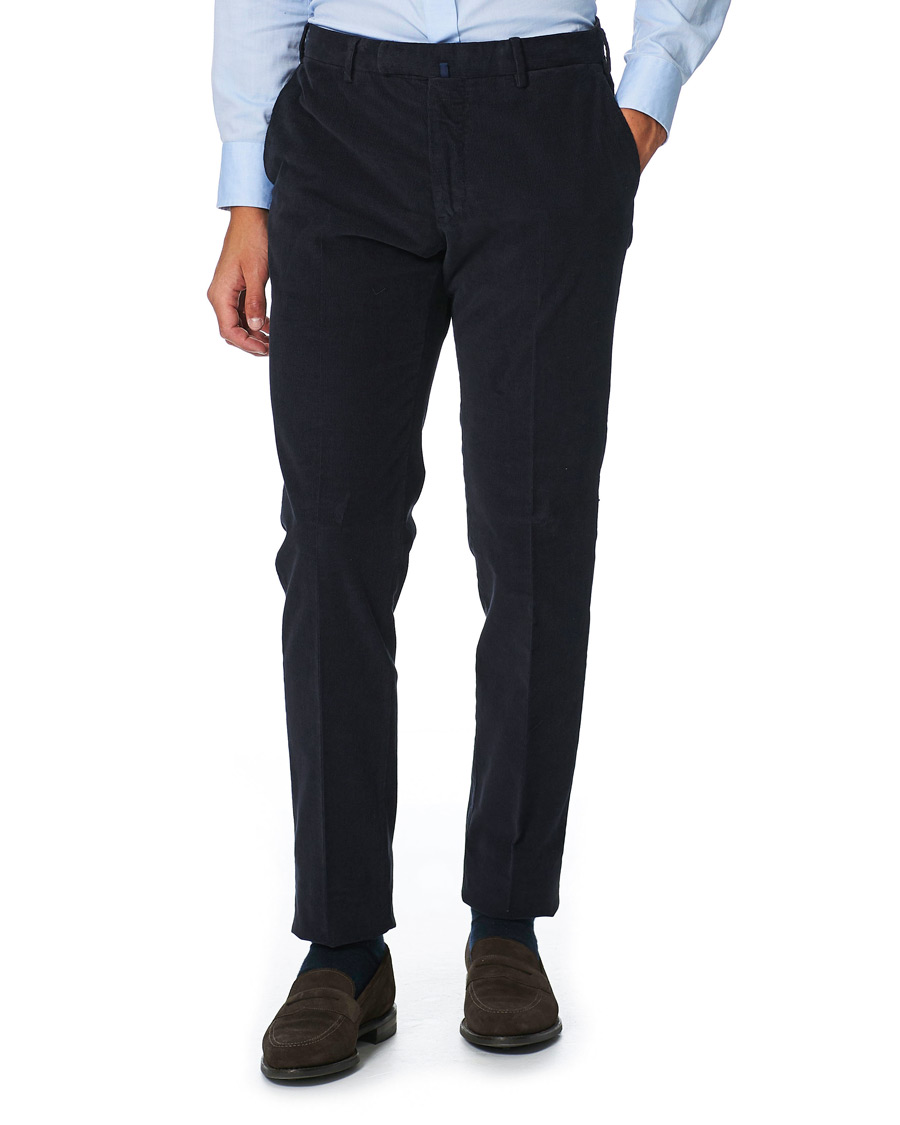 Homme | Pantalons | Incotex | Slim Fit Corduroy Trousers Navy