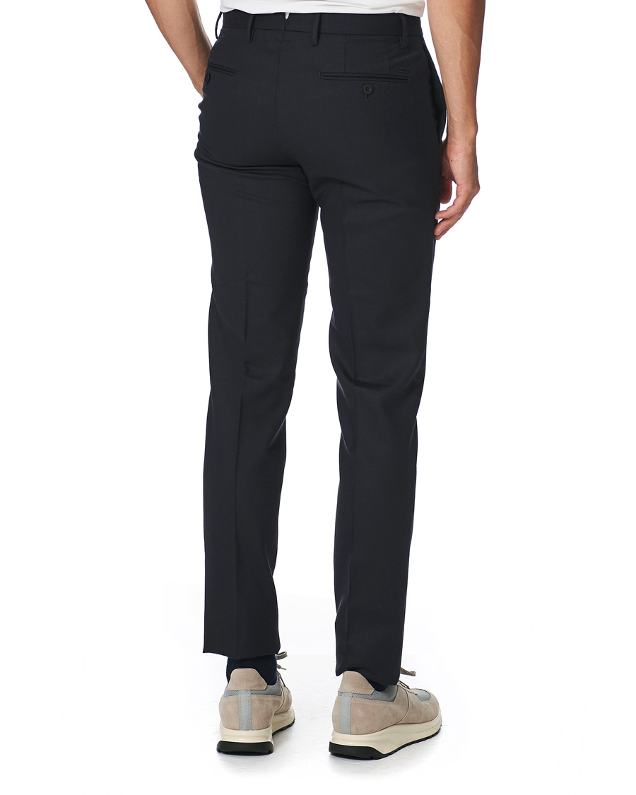 Homme | Pantalons | Incotex | Slim Fit Washable Flannel Trousers Navy