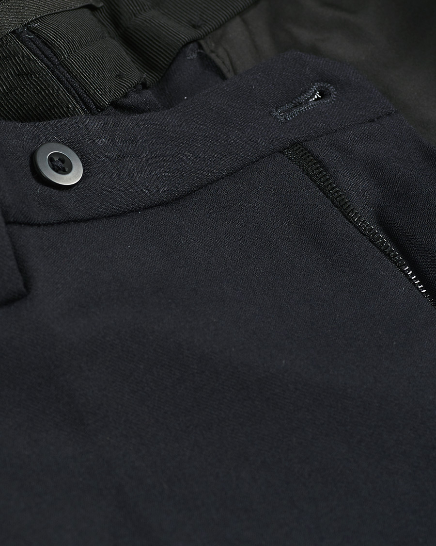 Homme | Pantalons | Incotex | Slim Fit Washable Flannel Trousers Navy