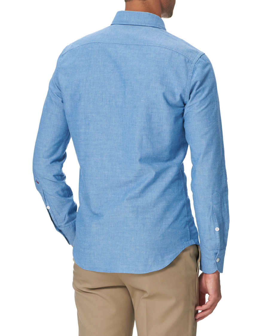 Homme | Chemises | Slowear | Winter Chambray Double Pocket Shirt Light Blue