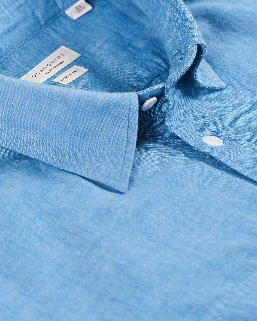Homme | Chemises | Slowear | Winter Chambray Double Pocket Shirt Light Blue