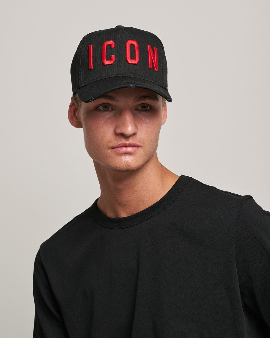 Homme | Dsquared2 Icon Baseball Cap Black/Red | Dsquared2 | Icon Baseball Cap Black/Red