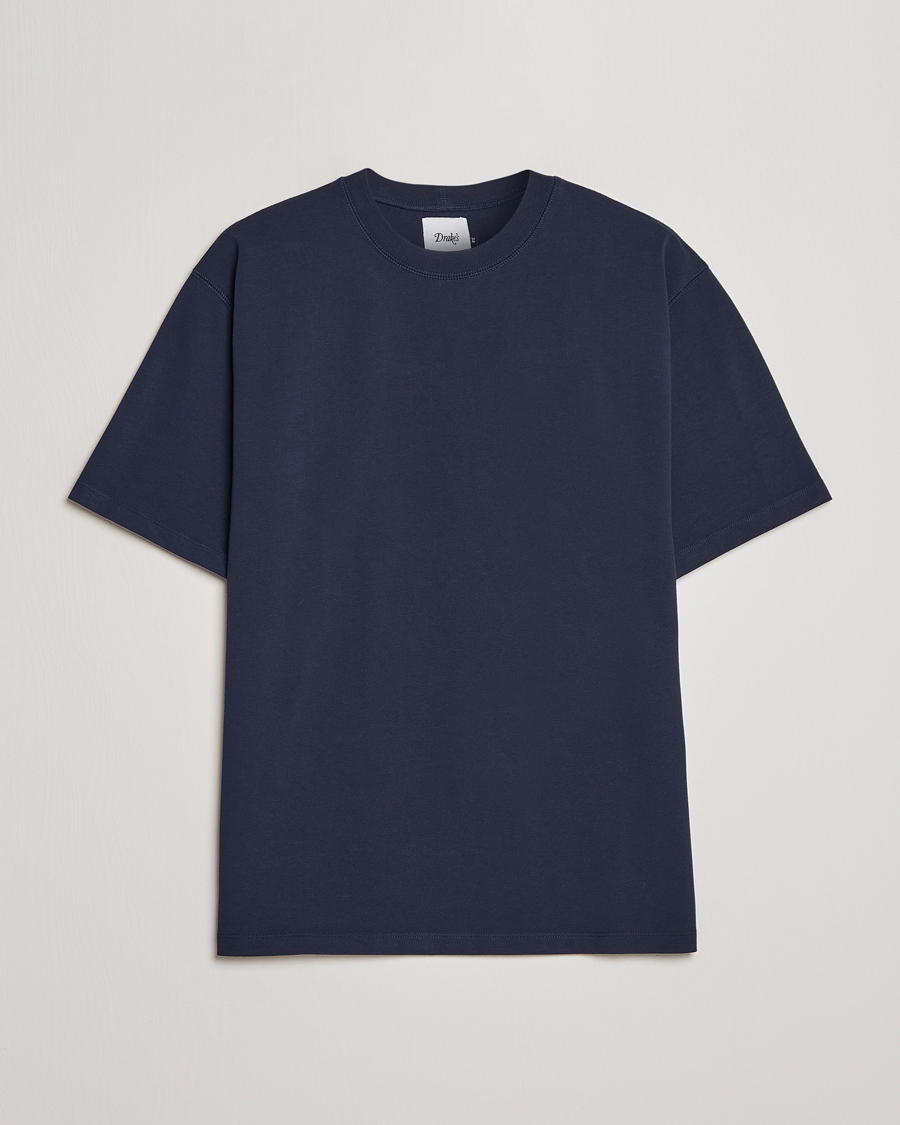 Homme | T-shirts | Drake's | Short Sleeve Hiking T-Shirt Navy