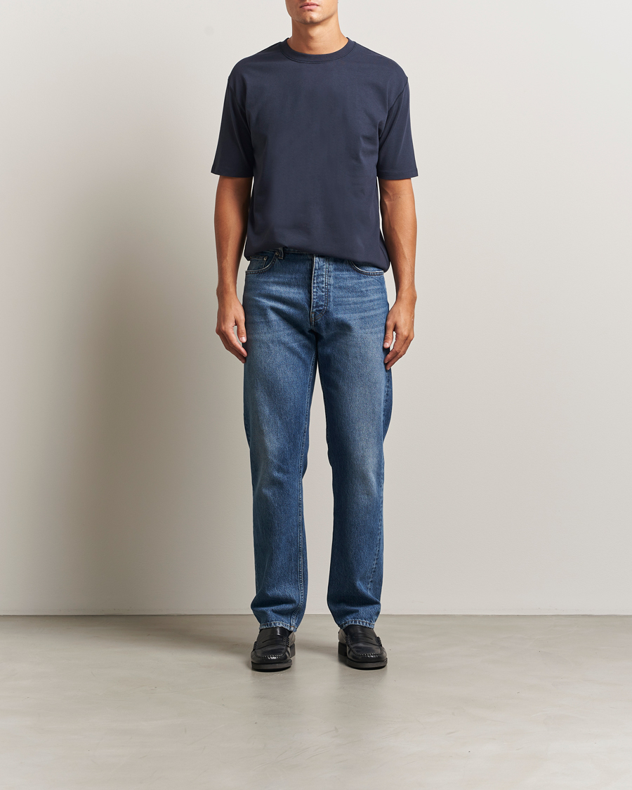 Homme | T-shirts | Drake's | Short Sleeve Hiking T-Shirt Navy
