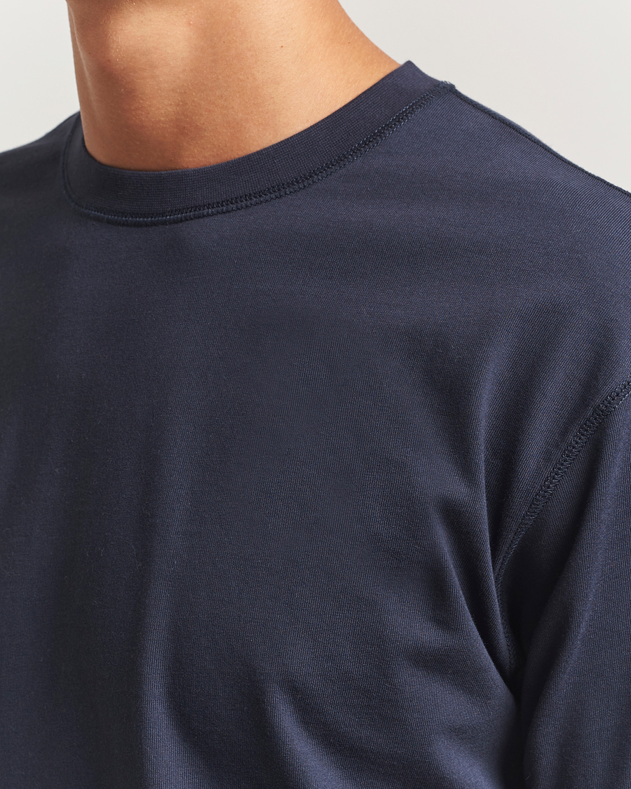 Homme | T-shirts | Drake's | Short Sleeve Hiking T-Shirt Navy