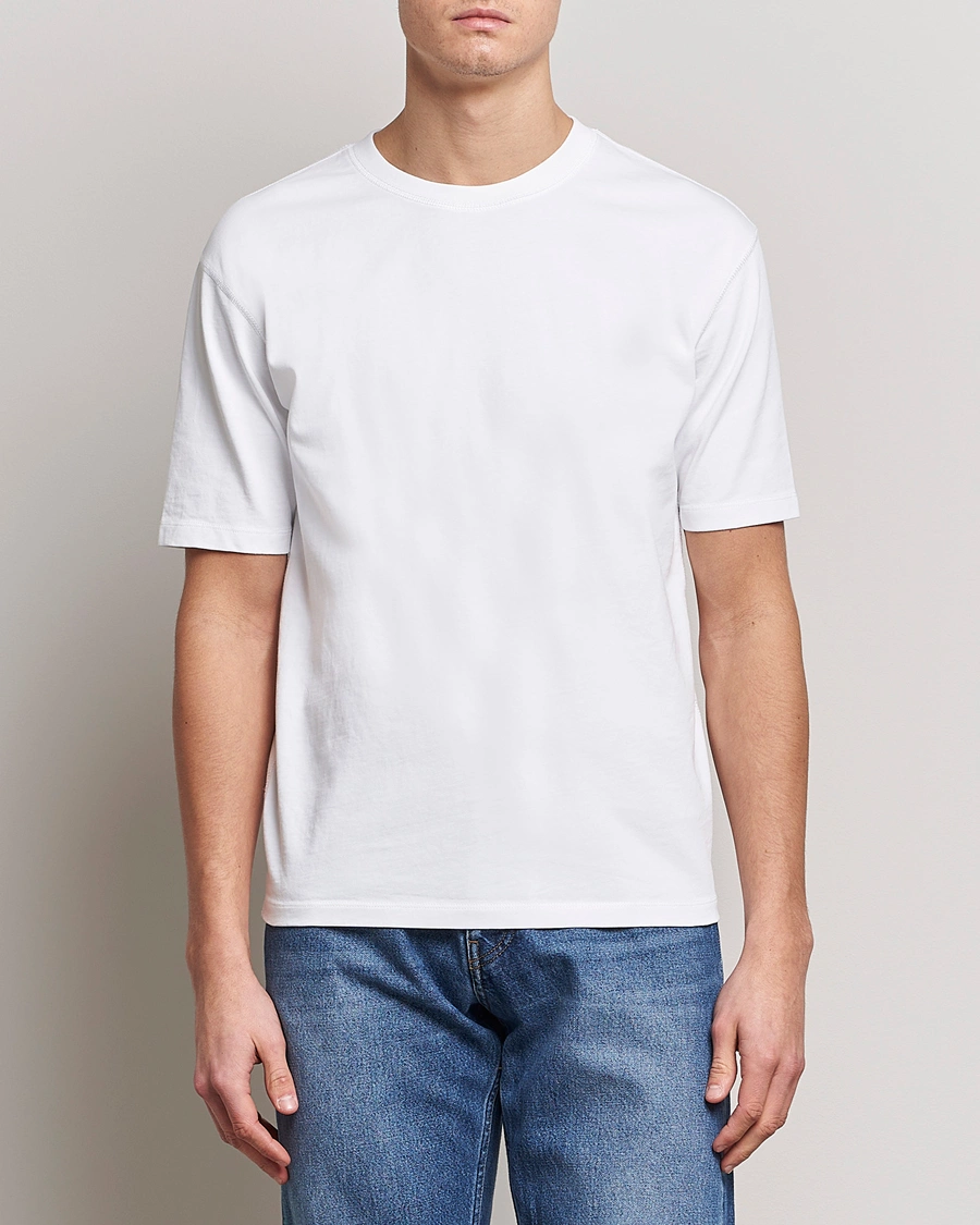 Homme | T-shirts À Manches Courtes | Drake's | Short Sleeve Hiking Tee White