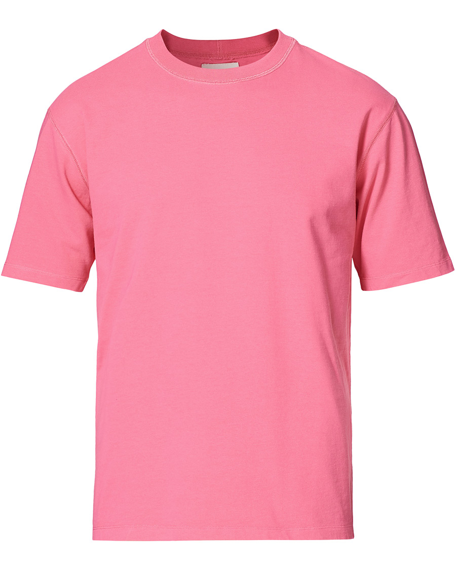 Homme | T-shirts | Drake's | Cotton Crew Neck Hiking Tee Fuschia