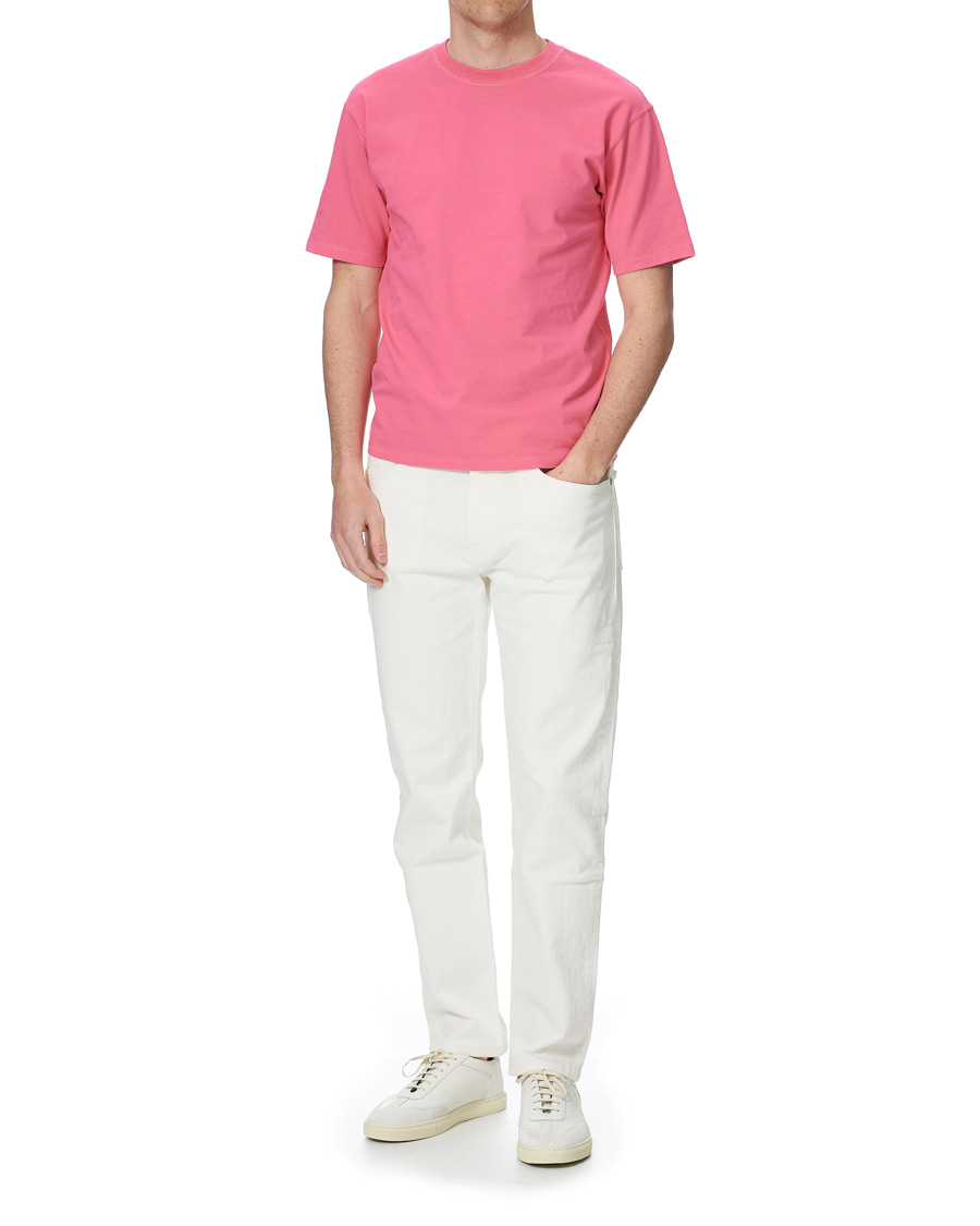 Homme | T-shirts | Drake's | Cotton Crew Neck Hiking Tee Fuschia