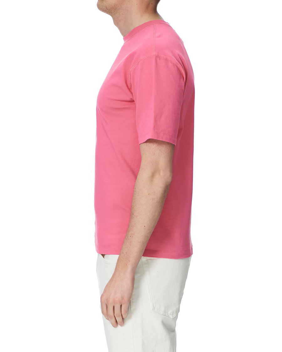 Homme | T-shirts | Drake's | Cotton Crew Neck Hiking Tee Fuschia