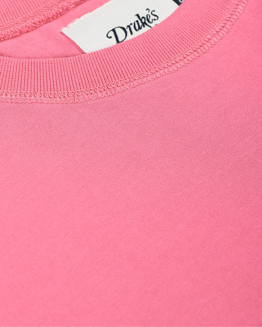 Homme | T-shirts | Drake's | Cotton Crew Neck Hiking Tee Fuschia