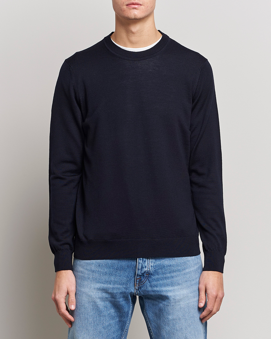 Homme | Pulls Et Tricots | NN07 | Ted Merino Crew Neck Pullover Navy Blue
