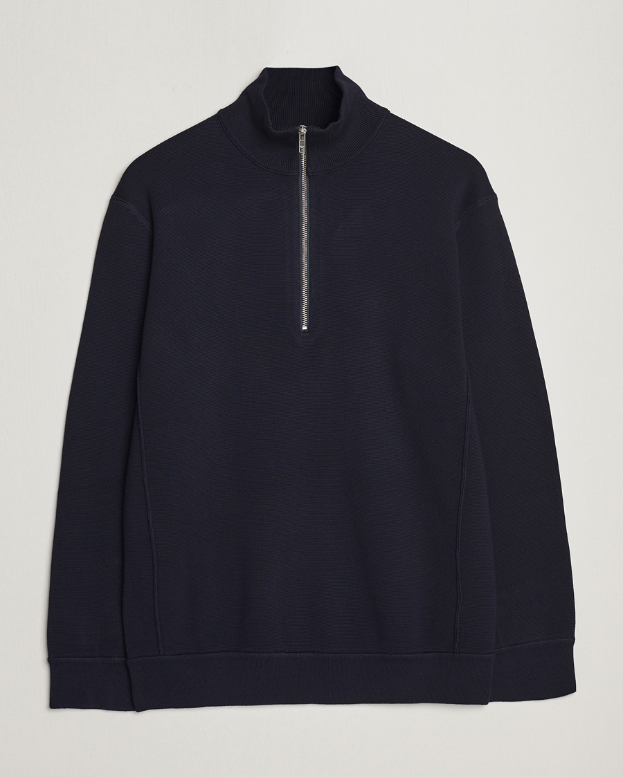 Homme | Pulls Et Tricots | NN07 | Luis Cotton/Modal Half Zip Sweater Navy Blue