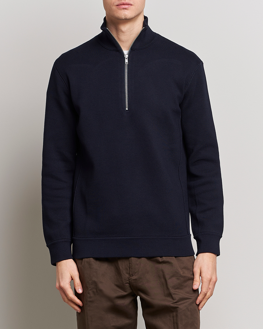 Homme | Pulls Et Tricots | NN07 | Luis Cotton/Modal Half Zip Sweater Navy Blue