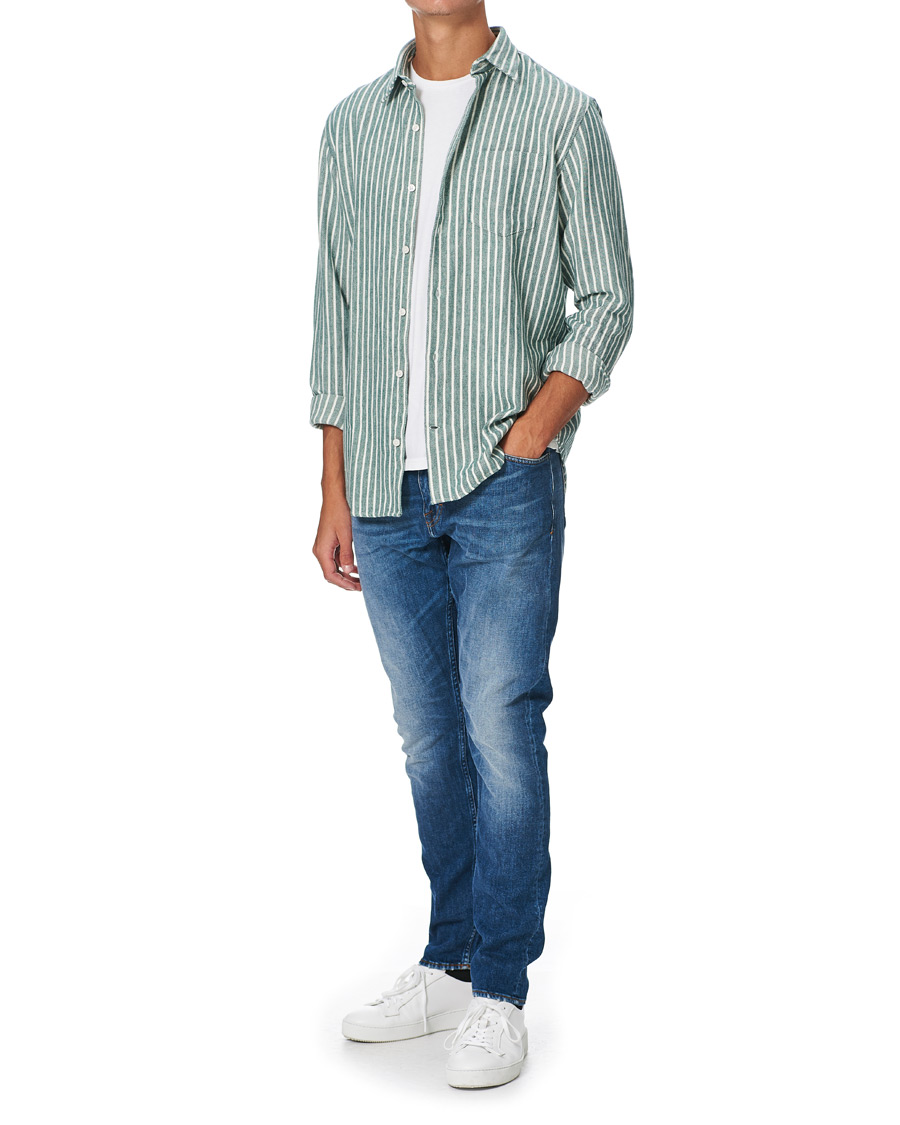 Homme | Chemises | NN07 | Errico Striped Shirt Green/White