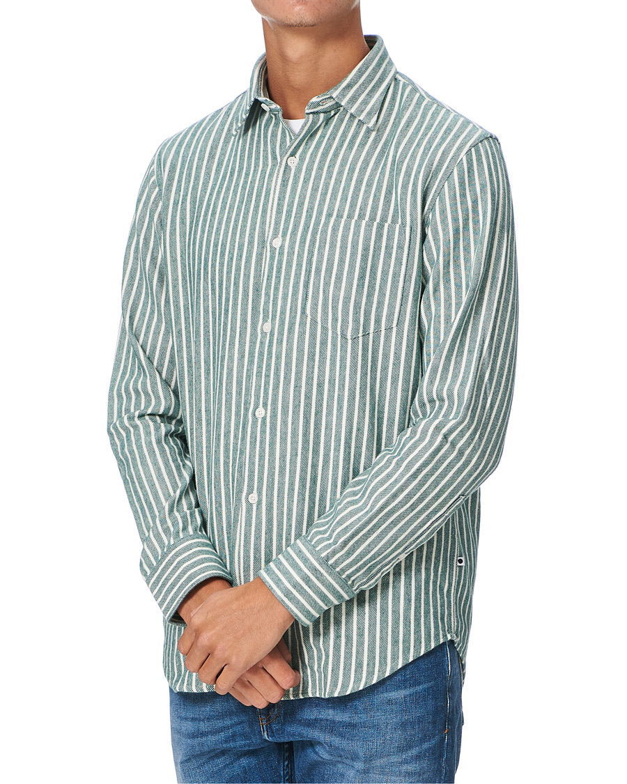 Homme | Chemises | NN07 | Errico Striped Shirt Green/White